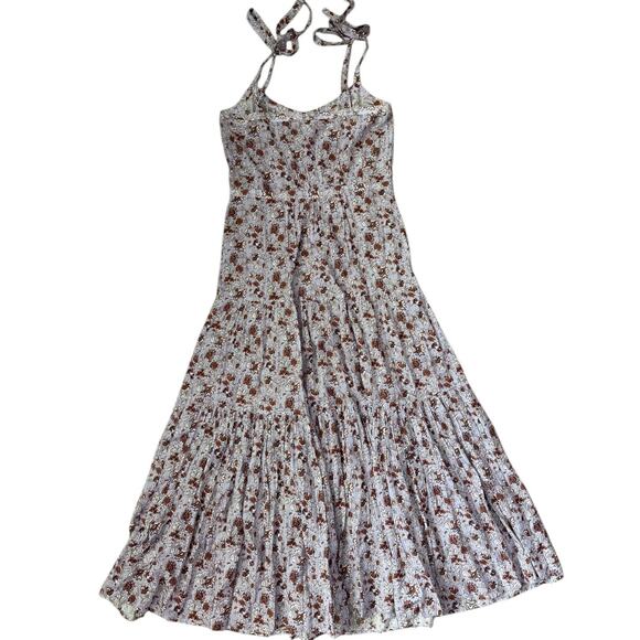 Veronica Beard‎ Windansea Floral-Print Pleated Maxi Dress Lavender Size Large - Picture 8 of 14